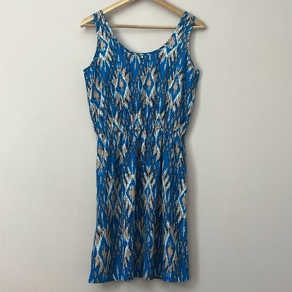 Anthropologie Sunday in Brooklyn Women’s Aztec Print Blue Sleeveless Dress Small - Picture 5 of 8